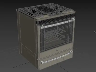 GE Convection Gas Range with No Preheat Air Fry JGS760EPES 3D model
