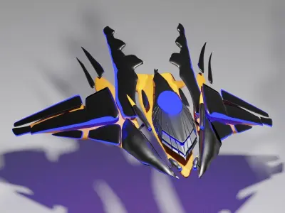 Spaceship spacecraft high quality pbr Low-poly 3D model Low-poly 3D model