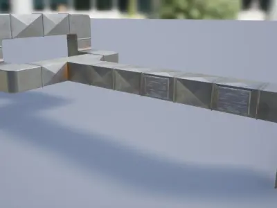 Game ready modular kit for AC Ducts Vents Low-poly 3D model