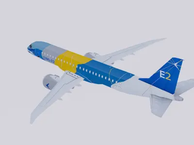 Embraer E-190 E-2 Color House profit hunter Shark 3D model