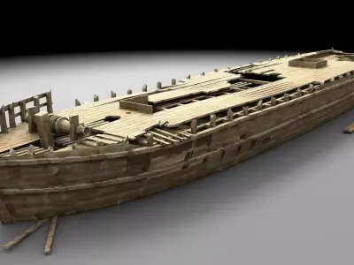 Wooden shipwreck 1 3D model