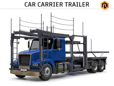 Car Carrier Trailer Low-poly 3D model