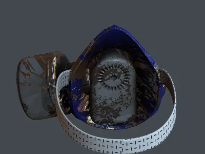 Gas mask helmet 3d model scifi Low-poly Low-poly 3D model