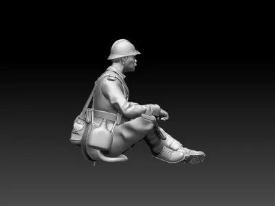French soldier ww2 3D print model