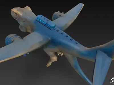 Nuclearo Dinossauro - Italian Brainrot Low-poly 3D model