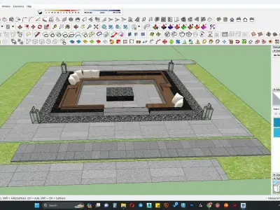 Outdoor sitting area 3d model 3D model purchase