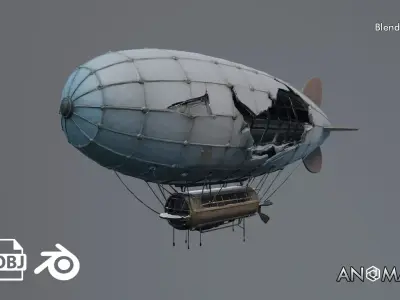 destroyed airship 3D model