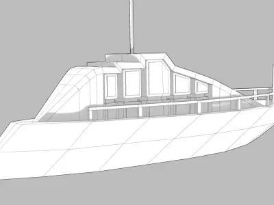 Realistic PBR low poly Yacht Low-poly 3D model boat floating ... Low-poly 3D model