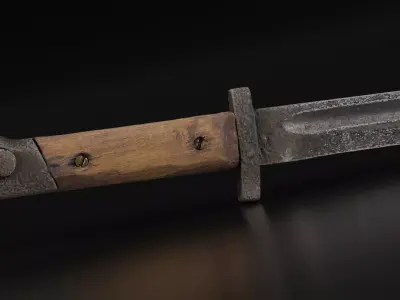 Bayonet Knife Germany World War II Low-poly 3D model