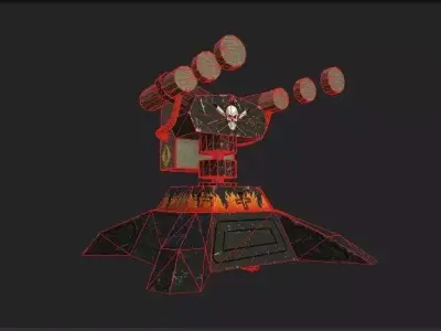 low poly gun machine Low-poly 3D model