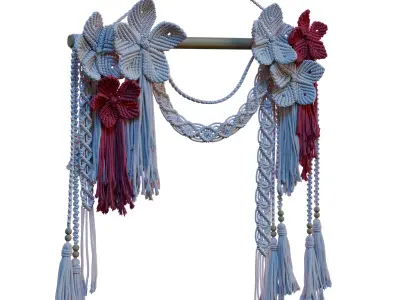 Macrame Flowers Wall Decoration 01 Free low-poly 3D model