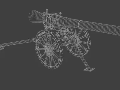 Type 4 105mm Recoilless Gun Low-poly 3D model