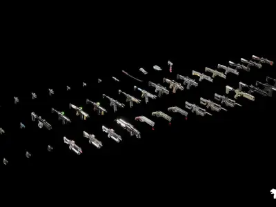 Cyberpunk Weapons Low-poly 3D model