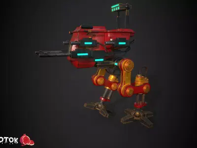 AssaultMech robot Free low-poly 3D model