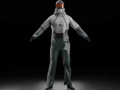 Agent Snow Sci Fi Tactical Character Rigged PBR Unreal FBX Low-poly 3D model