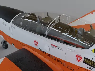 T-27 Tucano EMB-312 Low-poly 3D model