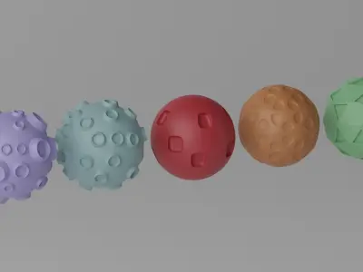 Cartoon Cute Planet Moon Star Collection Low-poly 3D model