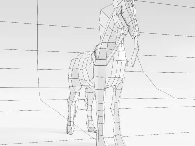 Horse 3d model polygonal Low-poly 3D model