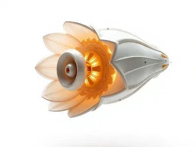 Futuristic Jet Engine Model Pack Low-poly 3D model