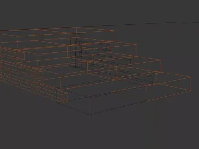 Ultra Low Poly Sci Fi Modular Stairs  Game Ready PBR Low-poly 3D model