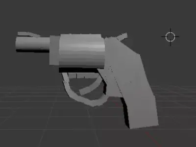 snub nose revolver low poly Free low-poly 3D model