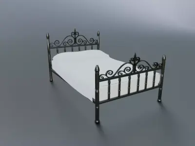 Iron Bed Free low-poly 3D model