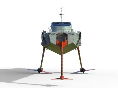 USS Plainview AGEH hydrofoil ship 3D model