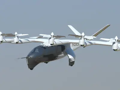 Archer Midnight EVTOL Extended version Low-poly 3D model