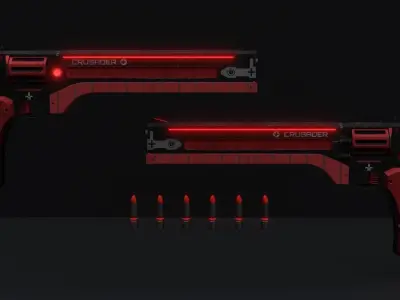 CRUSADER Revoler Weapon Low-poly 3D model