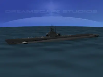Balao Class Submarine USS Sennett SS408 3D model