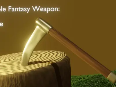 Simple Fantasy Sickle Low-poly 3D model