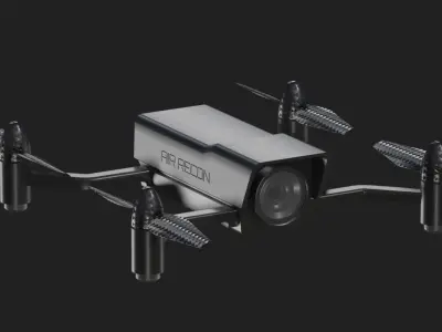 Air recon mini drone Low-poly 3D model