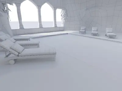 Rock Pool Game Ready Low-poly 3D model