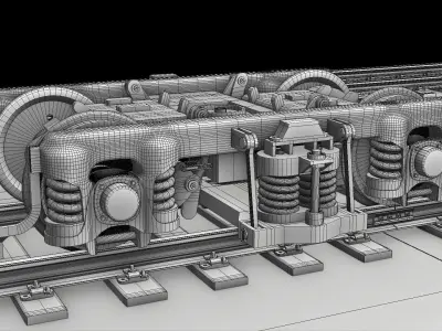 Bogie DT21 Low-poly 3D model