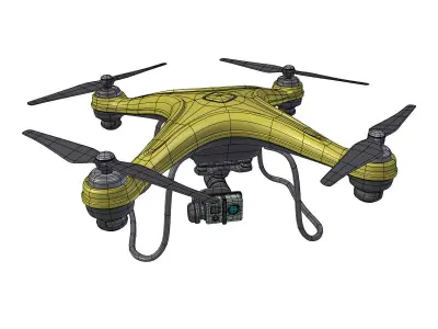 Gneneric Quadcopter Drone V1 Low-poly 3D model