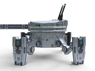 Spider Mech Low-poly 3D model