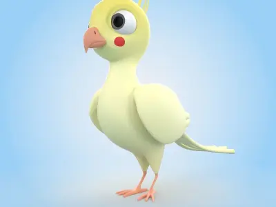 Cockatiel Bird 3D model