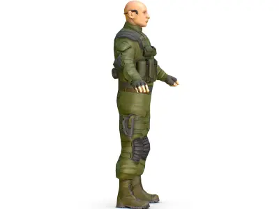 LowPoly 3d Man Military Solder Armor 3D Model Low-poly 3D model