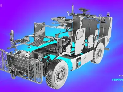 VBR-L SERVAL 4x4 Armoured Vehicle 3D model