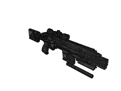 SciFi Rifle with Rail Attachments 3D model
