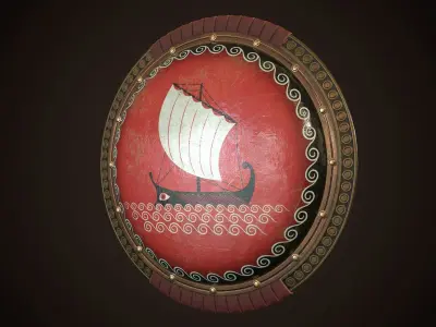 Hoplite Shield Triera Low-poly 3D model