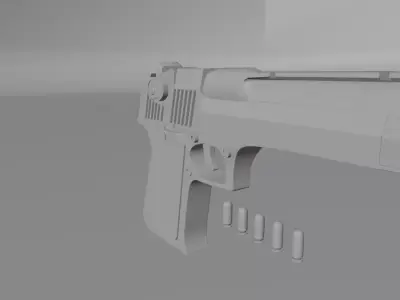 Heavy Pistol PBR 3D Model 3D model