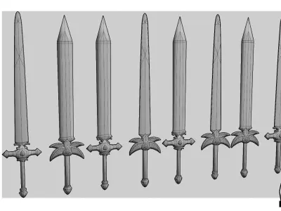 Modular Sword Pack 1 Low-poly 3D model