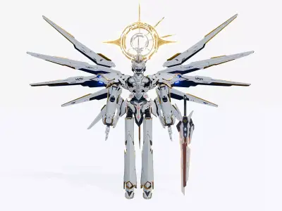 Divine Sci-Fi Mecha  Sanctus Luminari 3D model