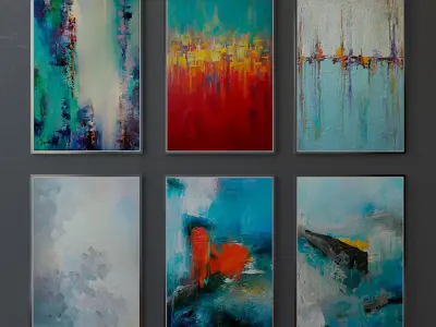 Collection of paintings abstract art part 9 3D model
