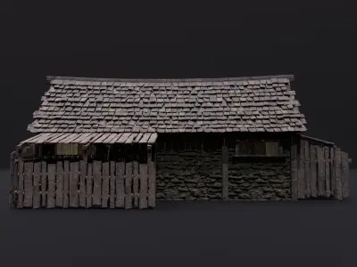 Realistic Medieval Forge Low-poly 3D model