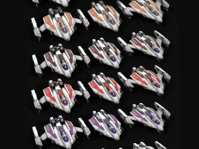 Fighter LP Low-poly 3D model