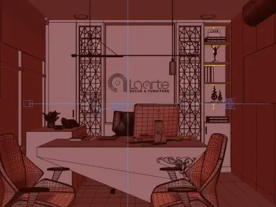La Arte Office room interior scene  3D model