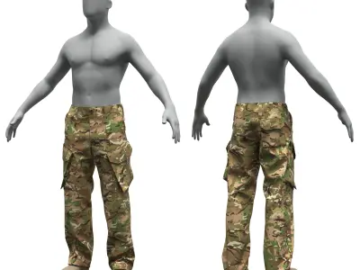 UK MTP PCS CU Combat Pants - Marvelous Designer 3D model