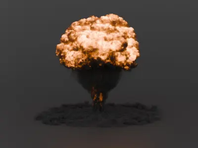 Radiation Burst Fire Cloud VDB For Blender 3D model